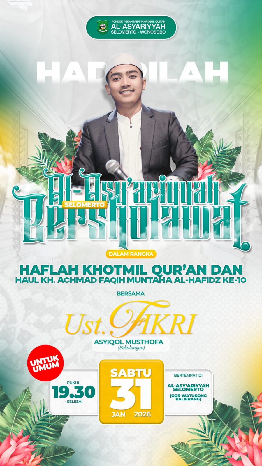 Al-Asyariyyah Selomerto Bersholawat Meriahkan Haflah Khotmil Qur’an dan Haul ke-10 KH Achmad Faqih Muntaha Al Hafidz