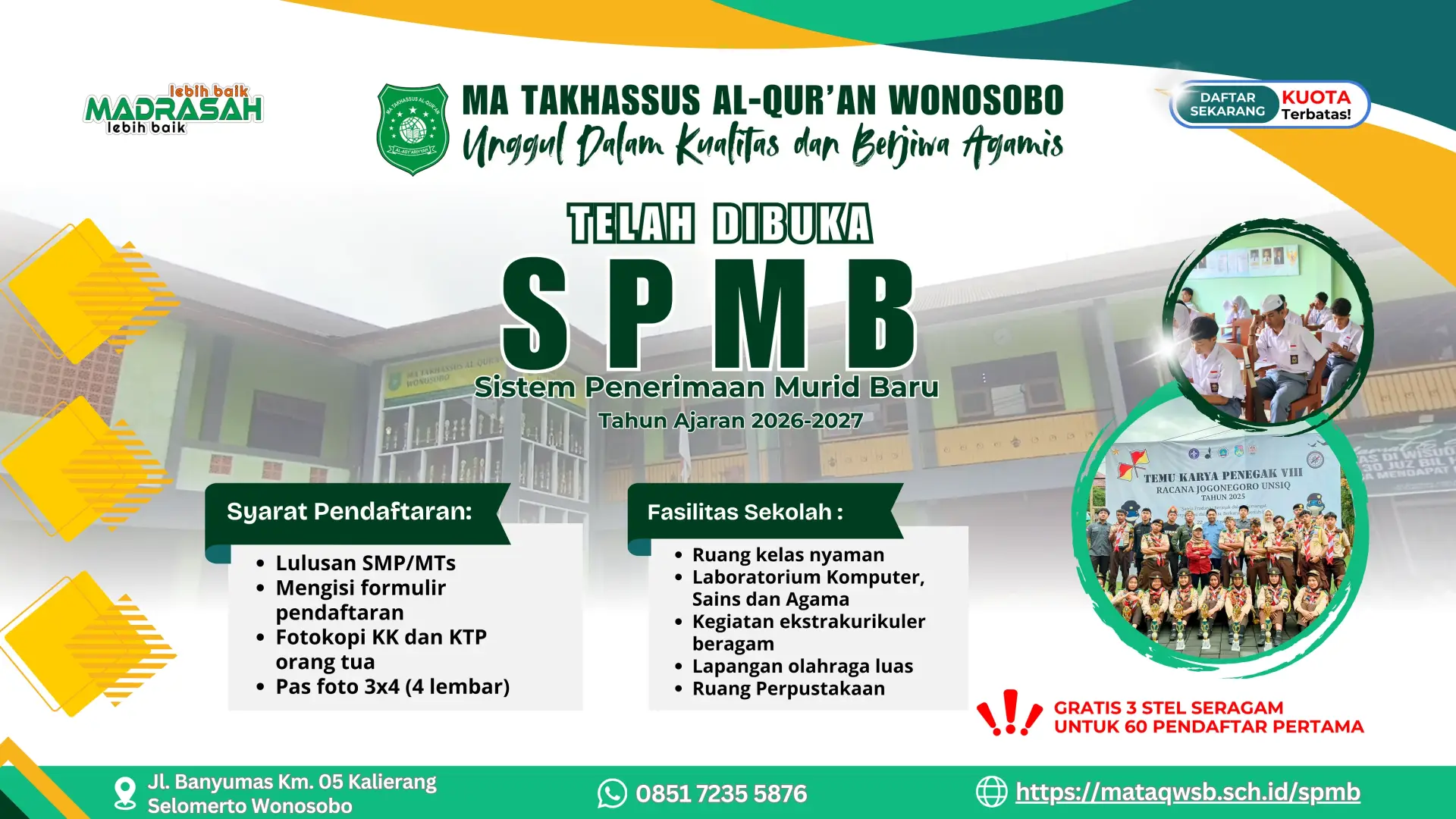 Brosur SPMB MA Takhassus Al-Qur'an Wonosobo 2026